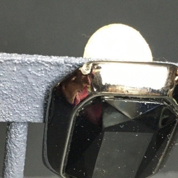 Clip On Earrings As Is Black Gunmetal Silver Octagon Rectangle Retro Vintage - Picture 2 of 6